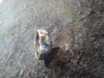 zilver, gehamerd, gezwart